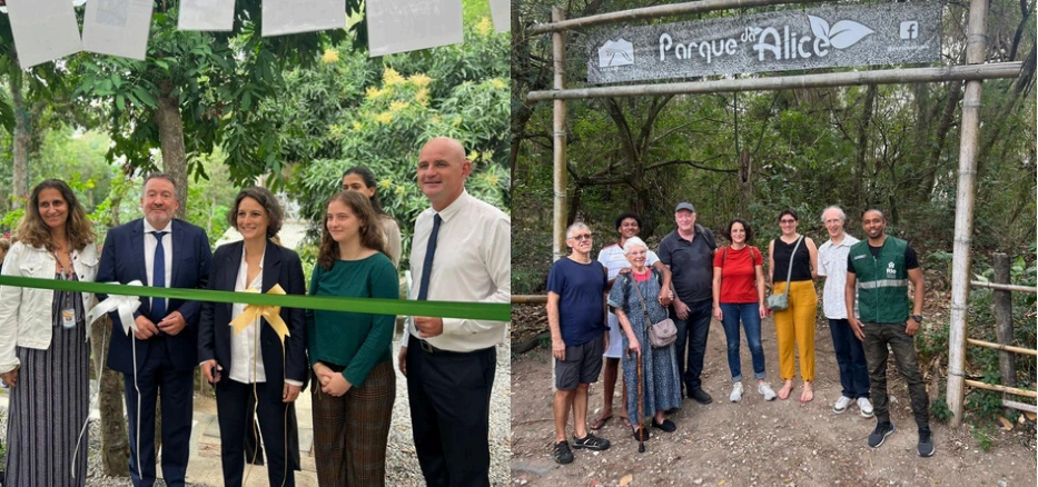 Inauguration du jardin au lycée Molière et visite du Parque da Alice avec la sénatrice Mélanie Vogel, septembre 2024.
